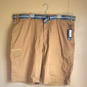 Kenneth Cole New York Men's Sz 48 Stretch Tech Cargo Short Tan  Lightweight Belt